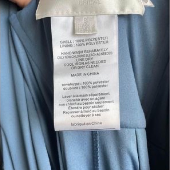 David’s Bridal Double Strap long Georgette Bridesmaid Wrap Dress - Picture 3 of 6